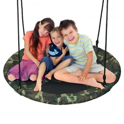 Picture of 40" Flying Saucer Tree Swing Outdoor Play Set with Adjustable Ropes Gift for Kids