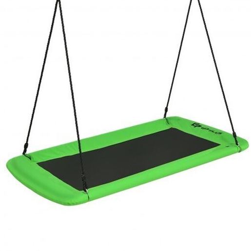 Picture of 60" Platform Tree Swing Outdoor with  2 Hanging Straps-Green - Color: Green