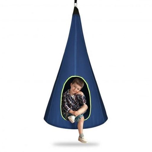 Image sur 32" Kids Nest Swing Chair Hanging Hammock Seat for Indoor Outdoor-Blue - Color: Blue