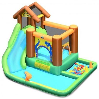 Picture of Inflatable Waterslide Bounce House Climbing Wall Ball Pit with Blower