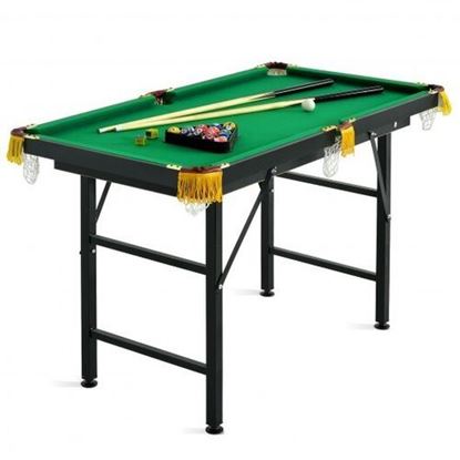 Picture of 47 Inch Folding Billiard Table with Cues and Brush Chalk -Green - Color: Green