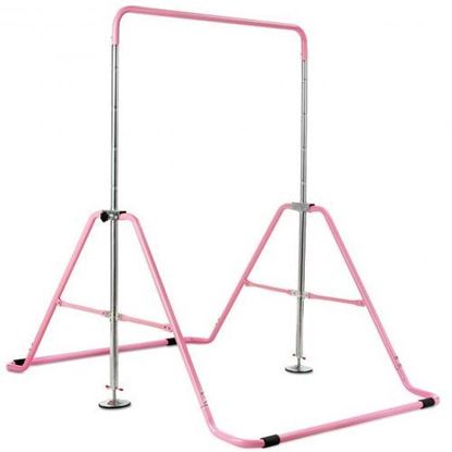 Picture of Expandable Gymnastics Training Bar Adjustable Junior Horizontal Kip Bar-Pink - Color: Pink