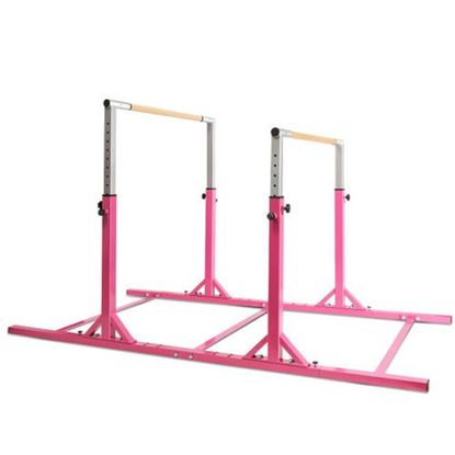 Picture of Kids Adjustable Width & Height Gymnastics Parallel Bars - Color: Pink