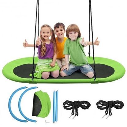 Picture of 60" Saucer Surf Outdoor Adjustable Swing Set-Green - Color: Green