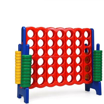 Foto de Jumbo 4-to-Score Giant Game Set with 42 Jumbo Rings & Quick-Release Slider-Blue - Color: Blue