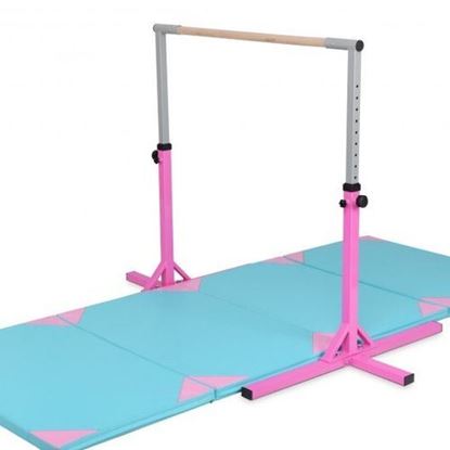 Picture of Adjustable Gymnastics Horizontal Bar for Kids - Color: Pink