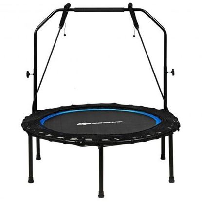 Image de 40 Inch Foldable Fitness Rebounder with Resistance Bands Adjustable Home-Blue - Color: Blue