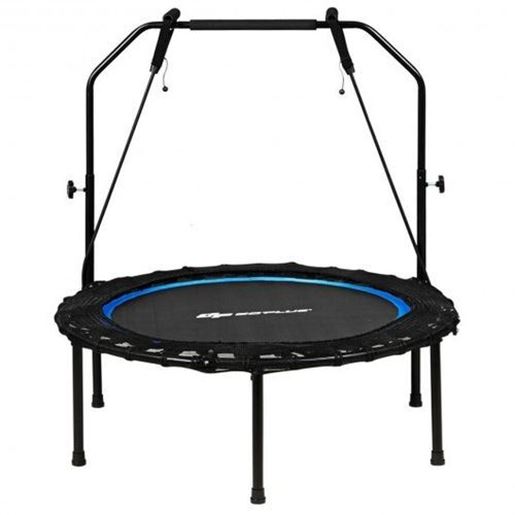 Picture of 40 Inch Foldable Fitness Rebounder with Resistance Bands Adjustable Home-Blue - Color: Blue