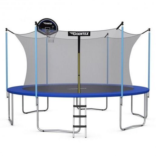 Foto de 15 FT Trampoline Combo Bounce Jump Safety Enclosure Net
