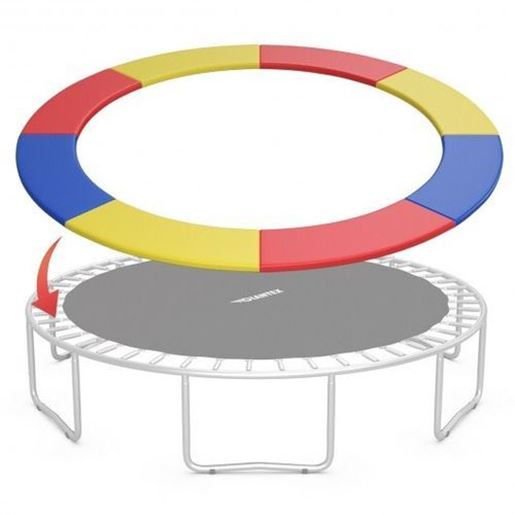 图片 10FT Waterproof Safety Trampoline  Bounce Frame Spring Cover-Multicolor - Color: Multicolor