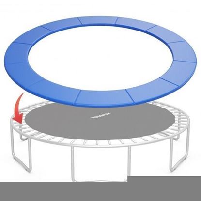 图片 15FT Trampoline Replacement Safety Pad Bounce Frame Waterproof Cover-Blue - Color: Blue