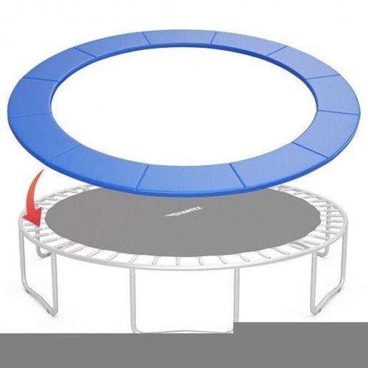 图片 15FT Trampoline Replacement Safety Pad Bounce Frame Waterproof Cover-Blue - Color: Blue