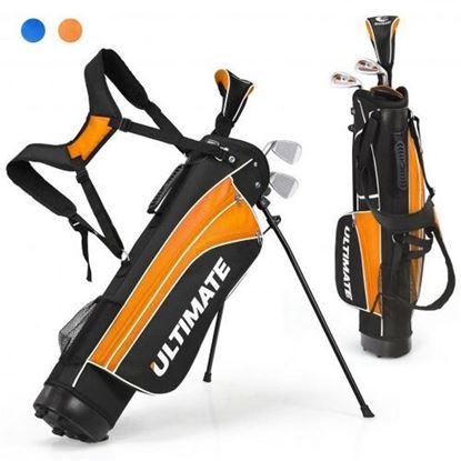 Picture of Set of 5 Ultimate 31" Portable Junior Complete Golf Club Set for Kids Age 8+ -Orange - Color: Orange