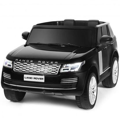 Picture of 24V 2-Seater Licensed Land Rover Kids Ride On Car with 4WD Remote Control-Black - Color: Black