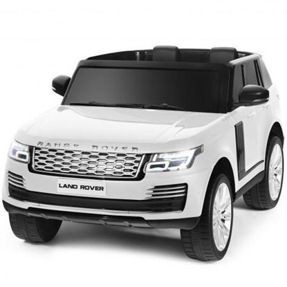 图片 24V 2-Seater Licensed Land Rover Kids Ride On Car with 4WD Remote Control-White - Color: White