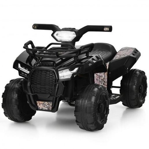 Picture of 6V Kids ATV Quad Electric Ride On Car with LED Light and MP3-Black - Color: Black