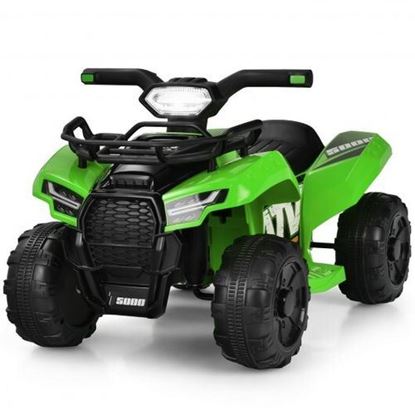 Picture of 6V Kids ATV Quad Electric Ride On Car with LED Light and MP3-Green - Color: Green