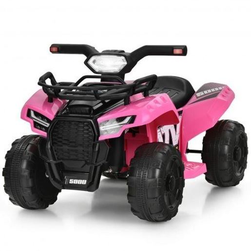 Picture of 6V Kids ATV Quad Electric Ride On Car with LED Light and MP3-Pink - Color: Pink