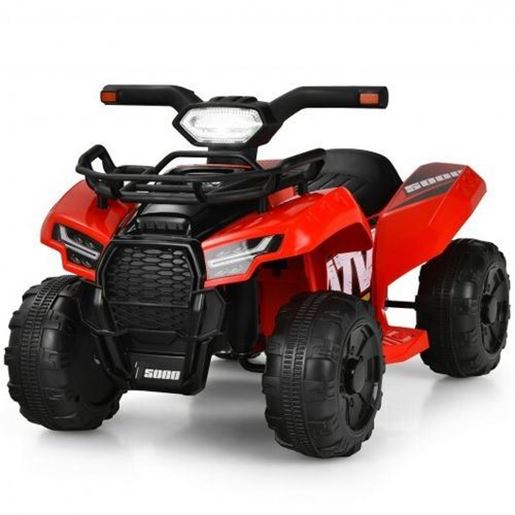 Picture of 6V Kids ATV Quad Electric Ride On Car with LED Light and MP3-Red - Color: Red