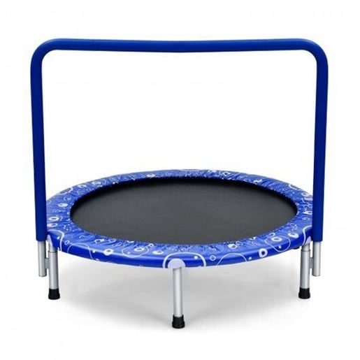 Image sur 36" Kids Trampoline Mini Rebounder with Full Covered Handrail -Blue - Color: Blue