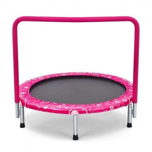 Image sur 36" Kids Trampoline Mini Rebounder with Full Covered Handrail -Pink - Color: Pink