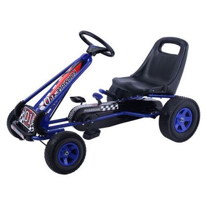 Picture of 4 Wheels Kids Ride On Pedal Powered Bike Go Kart Racer Car Outdoor Play Toy-Blue - Color: Blue
