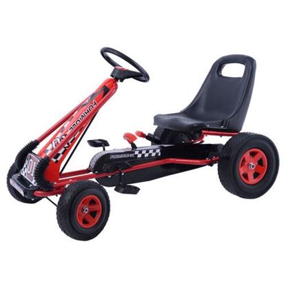 Picture of 4 Wheels Kids Ride On Pedal Powered Bike Go Kart Racer Car Outdoor Play Toy-Red - Color: Red