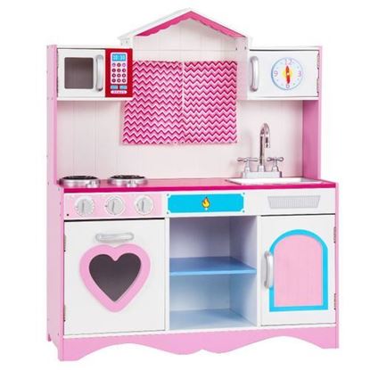 Picture of Wood Kitchen Toy Kids Cooking Pretend Play Set