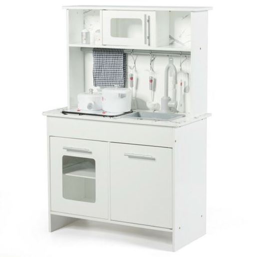 Foto de Kids Pretend Kitchen Playset Gift with Utensils White - Color: White