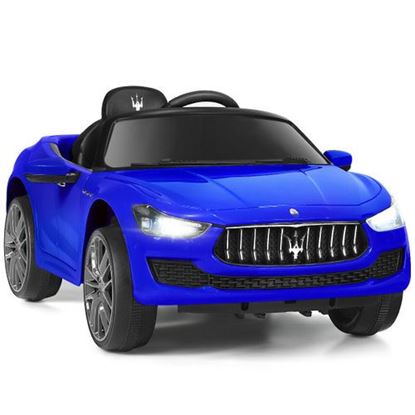 Picture of 12 V Remote Control Maserati Licensed Kids Ride on Car-Blue - Color: Blue