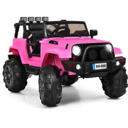 Foto de 12V Kids Remote Control Riding Truck Car with LED Lights-Pink - Color: Pink