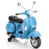 Picture of 6V Kids Ride on Vespa Scooter Motorcycle with Headlight-Blue - Color: Blue