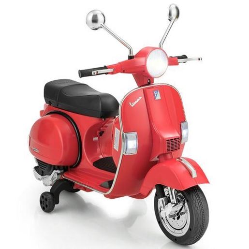 Foto de 6V Kids Ride on Vespa Scooter Motorcycle with Headlight-Red - Color: Red