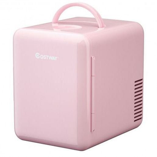 Picture of 4 Liter Portable Mini Cooler Warmer Fridge with Ergonomic Handle AC/DC Powered-Pink
