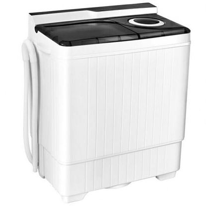 Picture of 26 Pound Portable Semi-automatic Washing Machine with Built-in Drain Pump-Gray