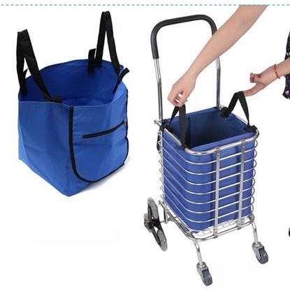 Picture of Supermarket Trolley Shopping Organizer Tote Eco Grocery Extend Cart Clips Reusable Foldable Handbag