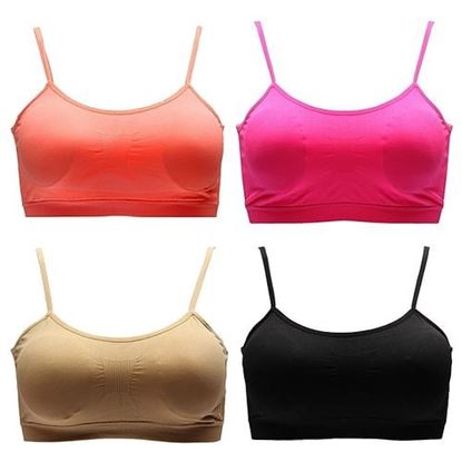 Picture of Women's Seamless Elastic Yoga Athletic Sports Bra with Chest Pad