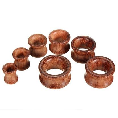 Picture of 8mm-20mm 1pc Wooden Tunnels Ear Gauges Plugs Hollow Expander