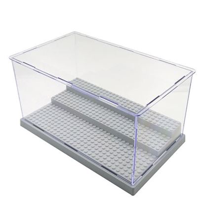 Picture of 3 Steps Clear Acrylic Display Case Dustproof Tray Protection Toys DIY Box