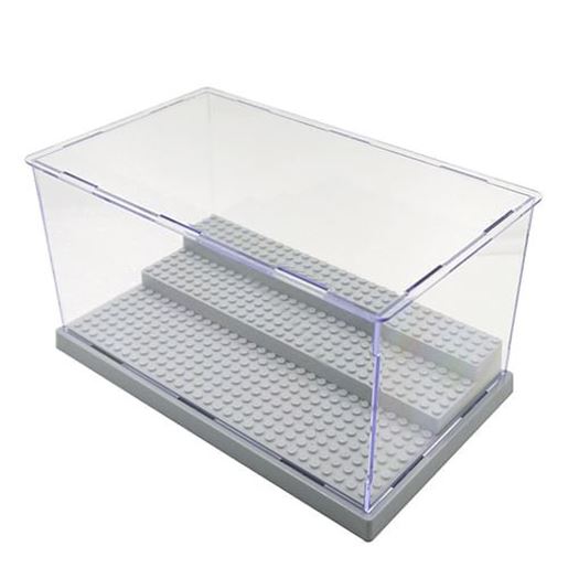 Foto de 3 Steps Clear Acrylic Display Case Dustproof Tray Protection Toys DIY Box