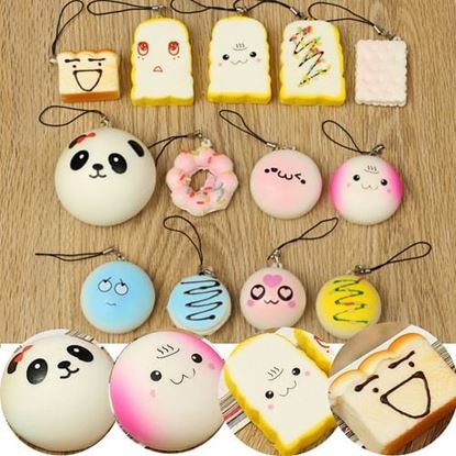 Picture of 13PCS Simulated Bread Phone Pendant Phone Strap Cute Decoration