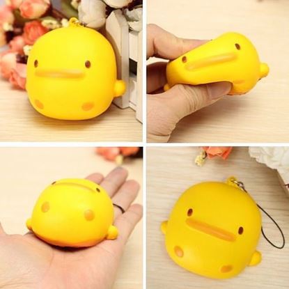 Picture of Squishy Yellow Duck Soft Cute Kawaii Phone Bag Strap Toy Gift 7*6.5*4cm