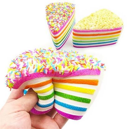 Picture of 14x9x8cm Squishy Rainbow Cake Simulation Super Slow Rising Fun Gift Toy Decoration