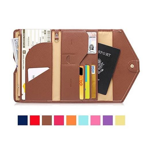 Picture of Honana HN-PB2 9 Colors Fashion Leather Travel Passport Holder Credit Card Tickets Organizer