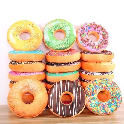 Picture of Donut Plush Stuffed Toy Soft Doughnut Food Back Saddle Car Set Kids Gift Decor