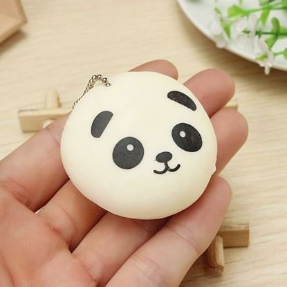 Picture of Squishy Squeeze Panda Sticky Rice Ball 5cm Collection Ball Chain Phone Strap Decor Gift Toy