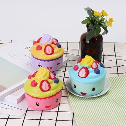 Picture of 2PCS LeiLei Squishy Ice Cream Strawberry Fruit Cup Cake Slow Rising Original Packaging Gift