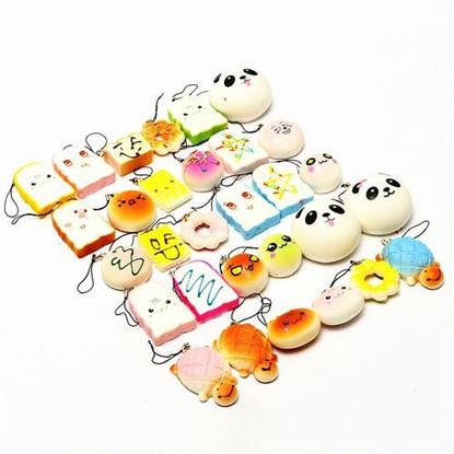 Picture of Banggood Kawaii 10Pcs Exquisite Squishy Random Charm Soft Panda/Bread/Cake/Buns Phone Straps Toys Decor