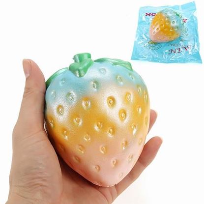 Picture of NO NO Squishy Rainbow Colorful Strawberry Jumbo Slow Rising With Packaging Collection Gift Toy