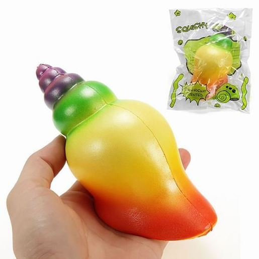 Picture of Squishy Rainbow Conch 14cm Slow Rising With Packaging Collection Gift Decor Soft Squeeze Toy